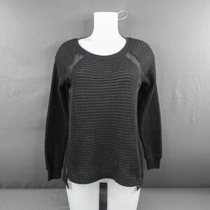 Sanctuary Women Top XS Black Sheer Back Knit Front Minimal Witchy Capsule Casual